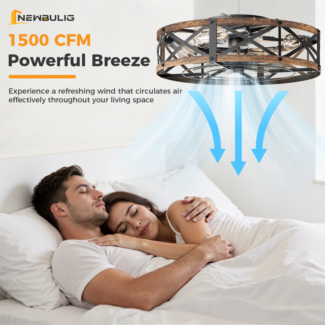 Embedded Ceiling Fan With Lights, Bladeless Silent Ceiling Lamp, Remote-controlled Minimalist Ceiling Fan With Mesh Cover