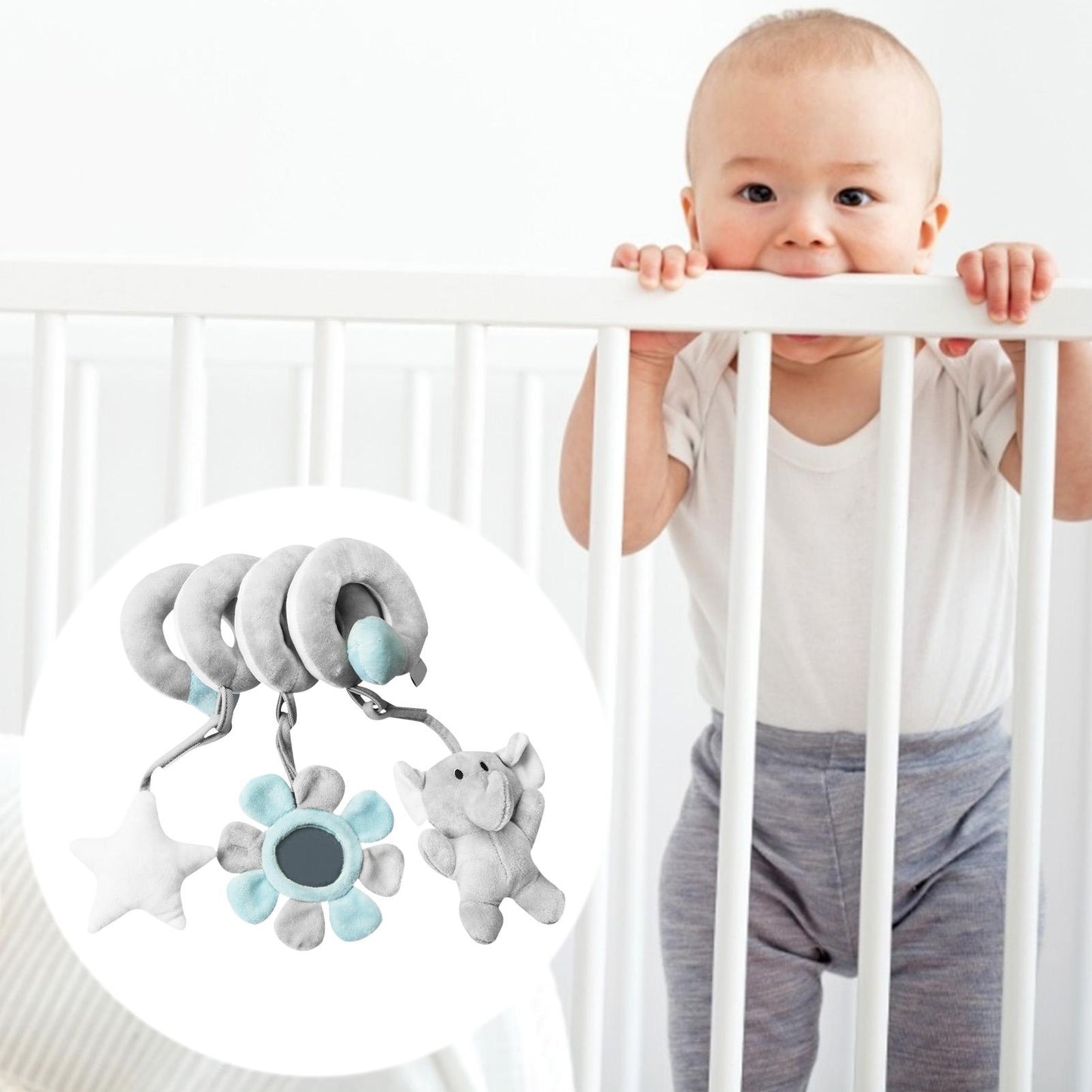 Baby Pram Crib Activity Spiral Plush Toys Infant Baby Stroller Toy Car Seat Hanging Toys Educational Plush Toys