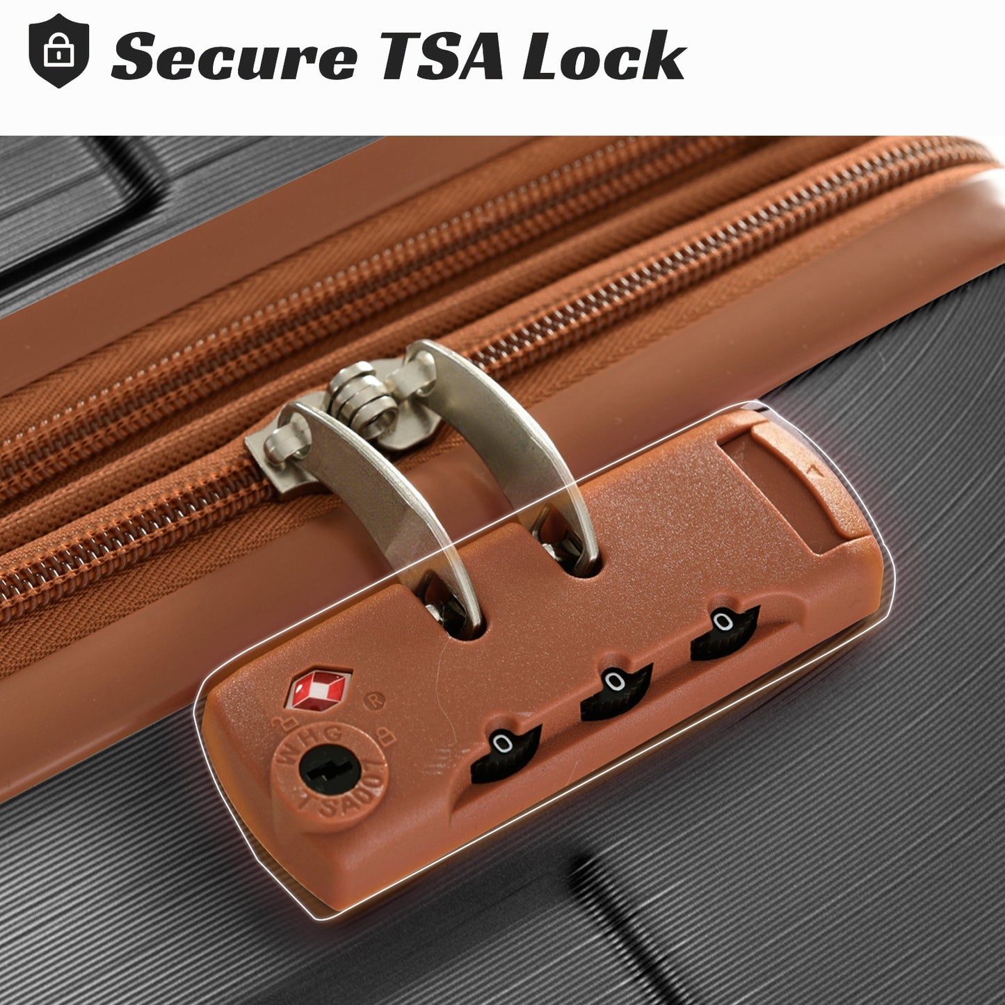 Luggage Sets 3 Piece, Expandable Hard Shell ABS Suitcases With Double Spinner, Travel Luggage Set With TSA Lock  20 24 28inch, Black Brown