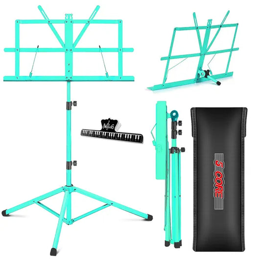 5 Core Music Stand Adjustable 57" Desktop Book Stands Sheet Holder All Metal Portable Bookstand