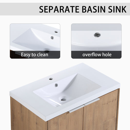 Soft Close Doors Bathroom Vanity With Sink,30 Inch For Small Bathroom,30x18-00630 IMO KD-Packing