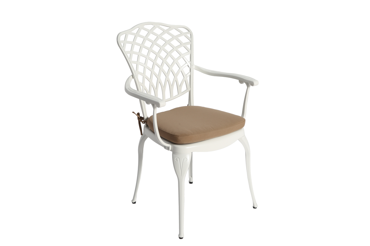 3 Piece Patio Bistro Set Cast Aluminum Bistro Table And Chairs Set Of 2 With Umbrella Hole,All Weather Metal Bistro Table Set,Outdoor Patio Furniture Set For Garden With Cushion White