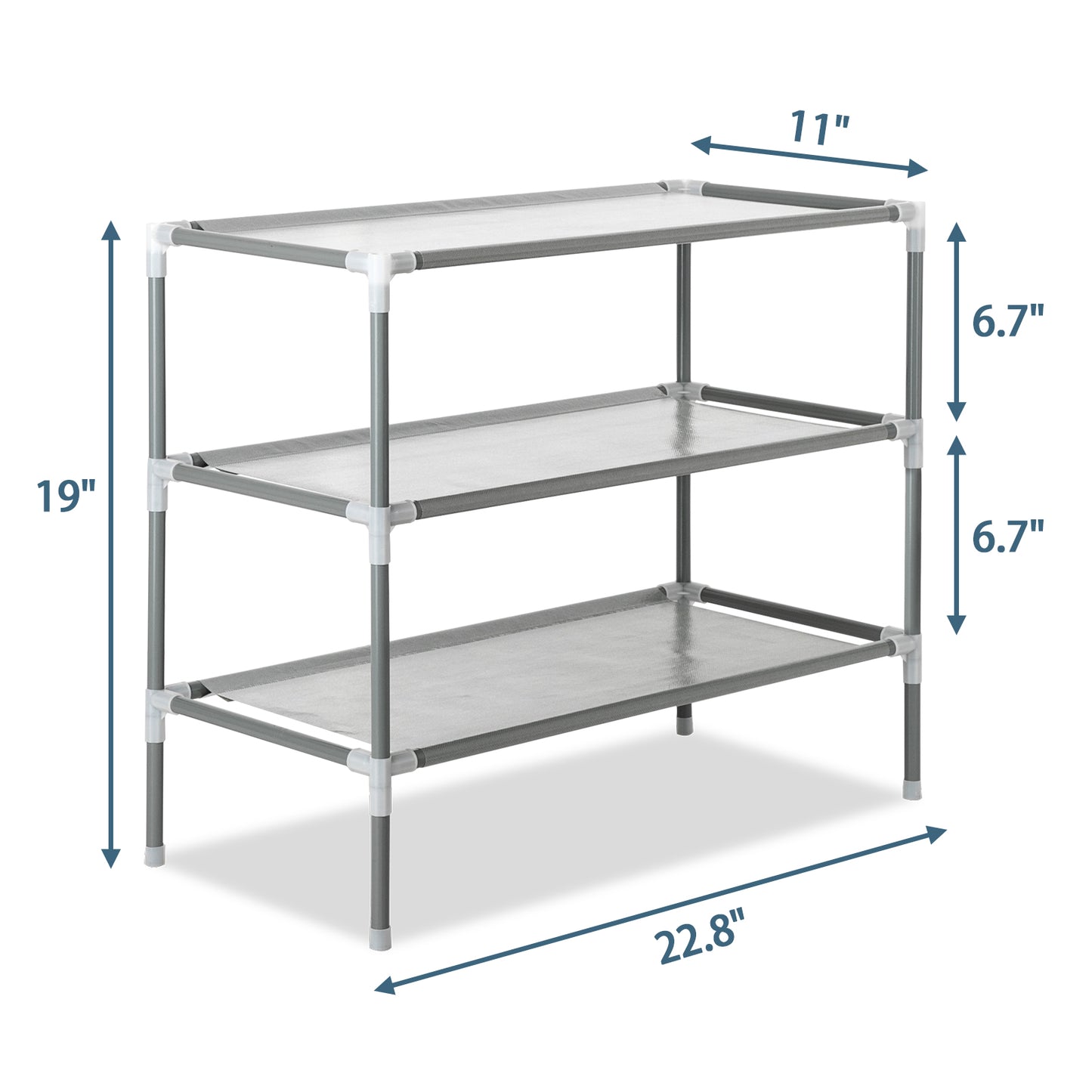 3 Tier Non Woven Fabric & Steel Shoe Rack,Stackable Shoe Rack Storage Shelves,Vertical Shoe Tower Stand,Space Saver Shoe Storage Shelf,with Metal Frame,for Bedroom Living Room Closet Hallway
