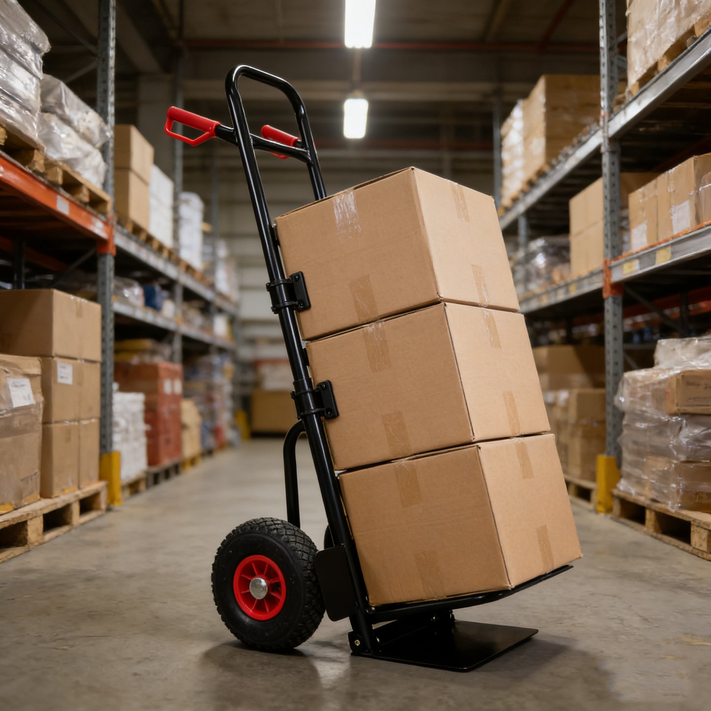 Heavy Duty Manual Truck With Double Handles 330 Lb Steel Trolley For Moving Heavy Platform Truck With 10  Rubber Wheels For Moving Warehouse Garden Grocery