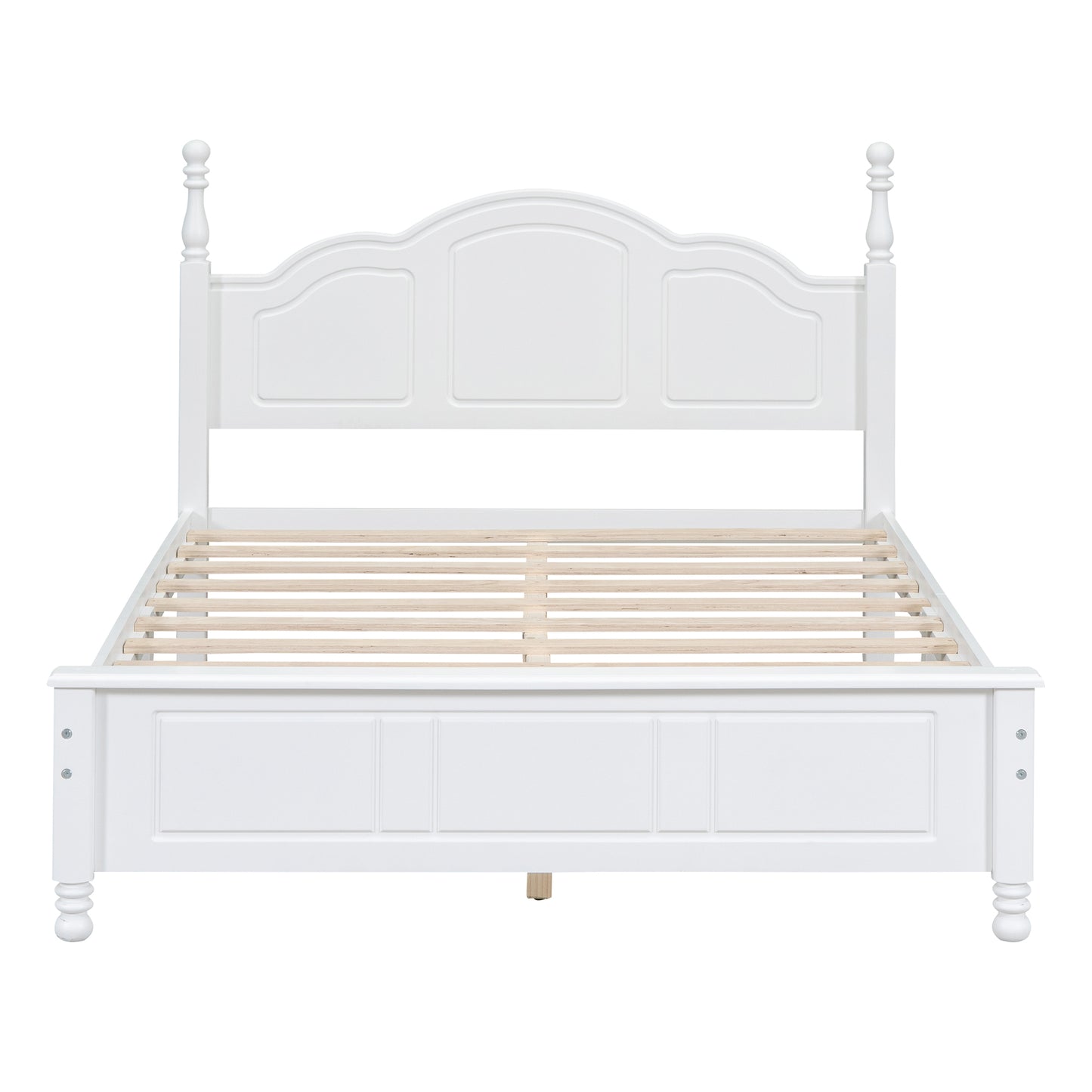 3-Pieces Bedroom Sets,Full Size Wood Platform Bed And Two Nightstands-White