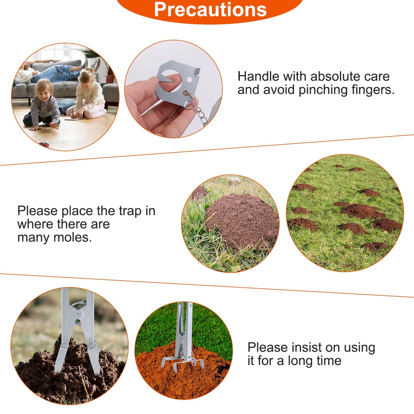 4Pack Reusable Mole Traps With Scissor Jaw Mole Killers Effective Mole Clips For Vegetable Shed Field Garden Yard