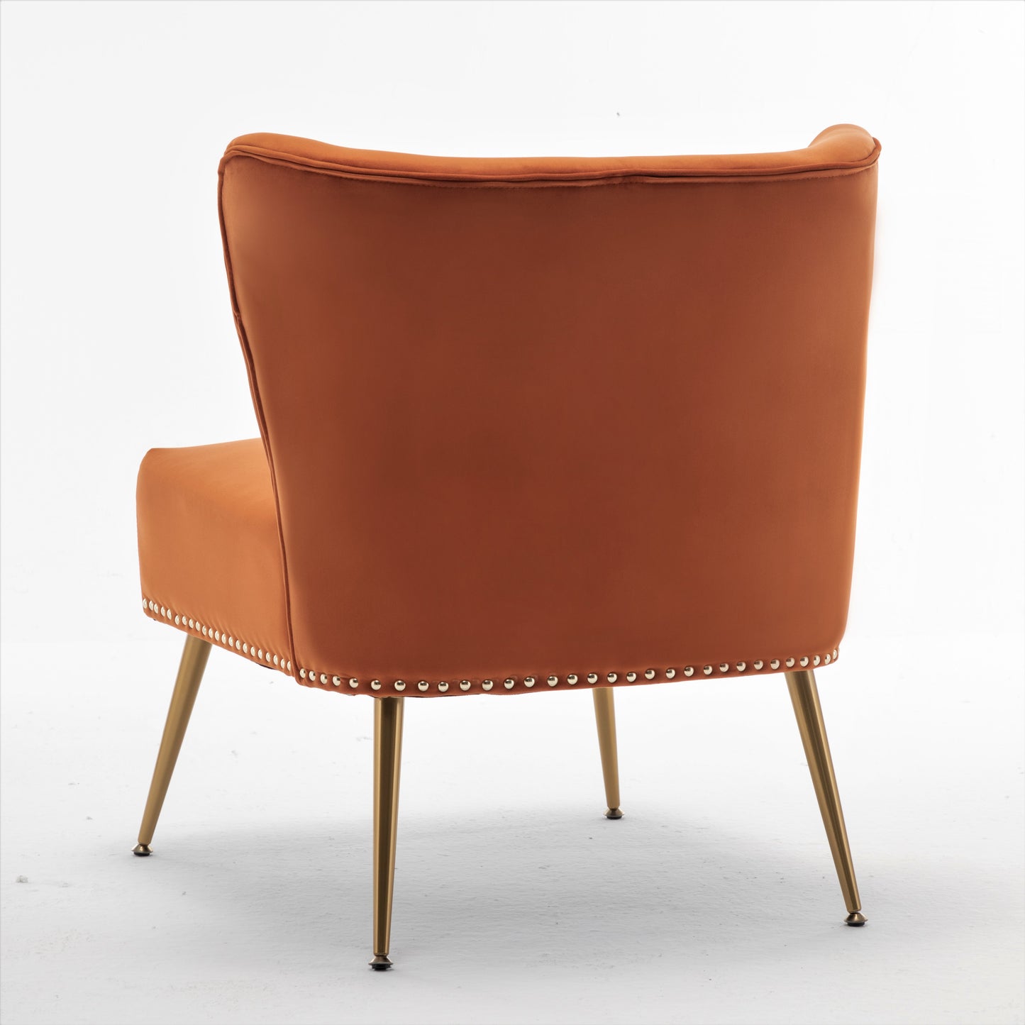 Printed Cloth Accent Chair, Armless Slipper Chair With Metal Legs, Modern Upholstered Side Chair For Living Room Bedroom Small Spaces