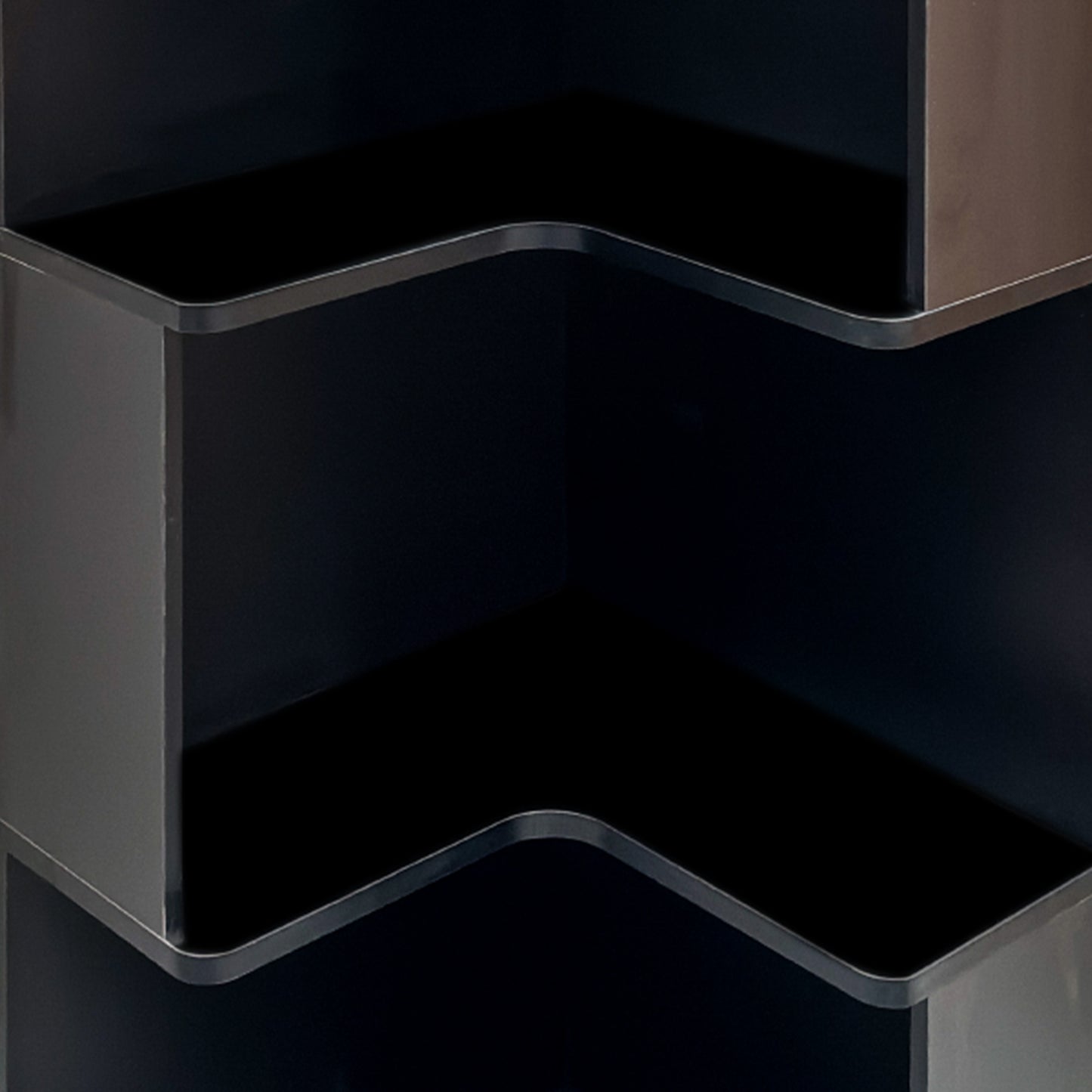 Corner Book Shelf - 5 Tier Corner Bookshelf  Bookcase With Baffle, Freestanding L Shaped Display Shelf Stand With Led Lights For Home Office, Living Room, Bedroom, Kitchen