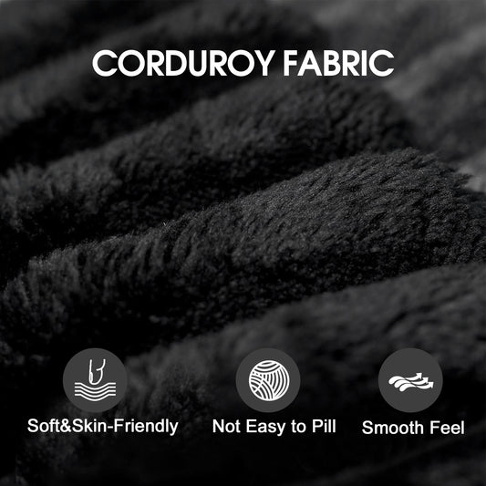 Cloud Sofa,Corduroy Fabric,Deep Seat Couches,Double-layer Design,Removable Cushion,No Assembly, DIY Combination For Living Room, Bedroom,Conference Room ,Apartment,Black