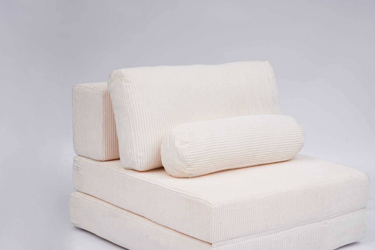Foldable Castle Sofa Modular PlayCouchfor Living Room & Bedroom Instant Expansion Comfortable &Creative Design Furniture Seater With One Middle Seat,White.