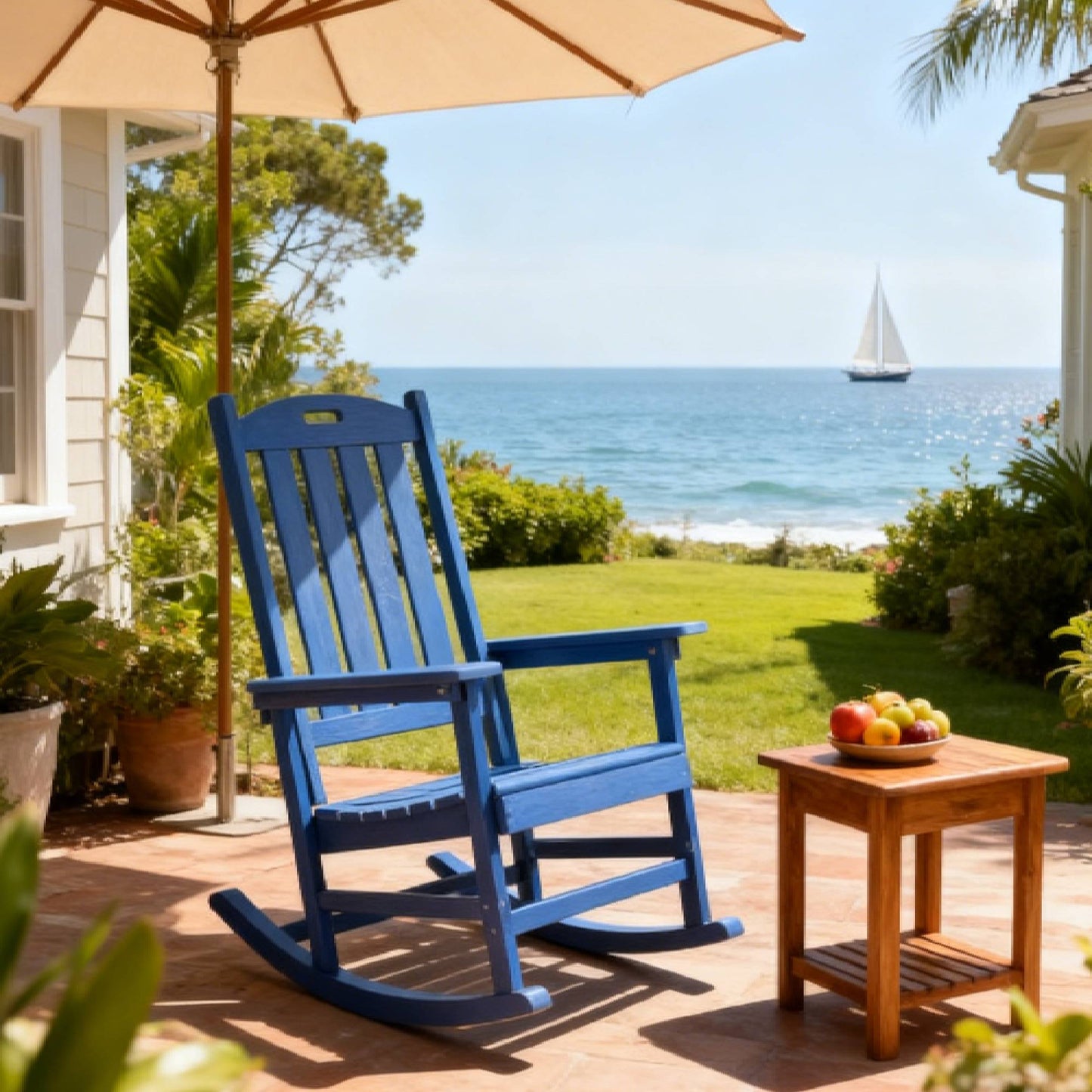 All-Season Rocking Chair For Patio Leisure & Outdoor Lounge Area Relaxation Moments,HIPS Material