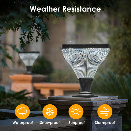 15in  Black Outdoor Post Light - LED With Remote Control, Dimmable, Timer Function, Weatherproof For Yard, Garden, Pathway 1-Pack