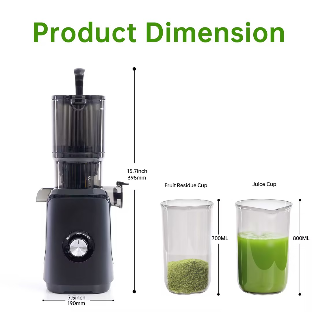Cold Juicer, Chewable Juicer, Wide Feeding Trough For Easy Cleaning, Suitable For Whole Vegetables And Fruits
