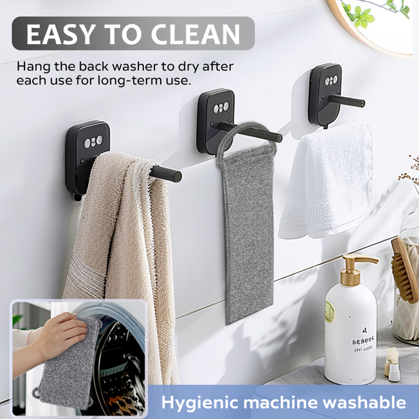 Premium Bamboo Fiber Exfoliating Body Scrubber Towel Deep Clean & Gentle Exfoliation For Smooth Skin-Grey