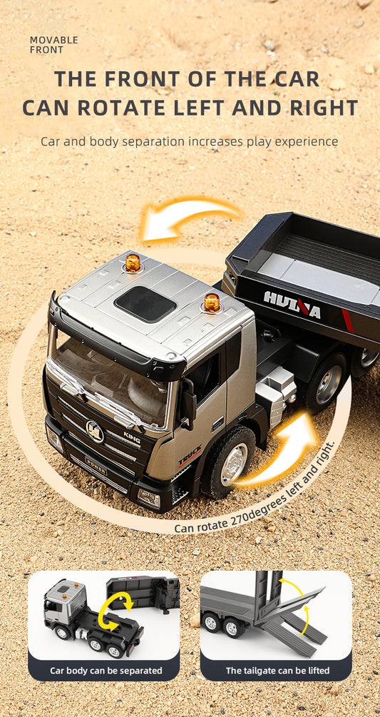Huina 1318 1-24 Semi-alloy Remote Control Flatbed Trailer Toy