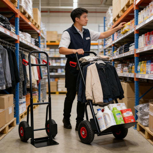 Heavy Duty Manual Truck With Double Handles 330 Lb Steel Trolley For Moving Heavy Platform Truck With 10  Rubber Wheels For Moving Warehouse Garden Grocery