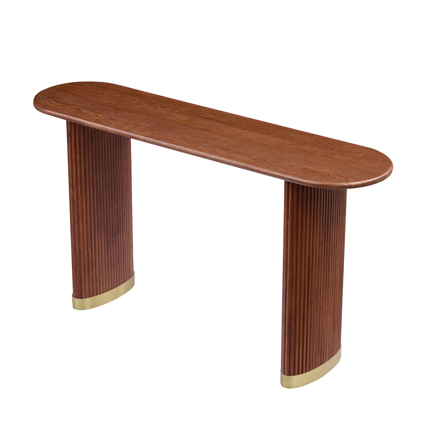 Length 59.1 Inch Entryway Table For Living Room,Narrow Console Table With Unique Stainless Steel Legs Design, Modern Design MDF Sofa Table Entrance Table For Hallway, Entrance,Apartment,Brown