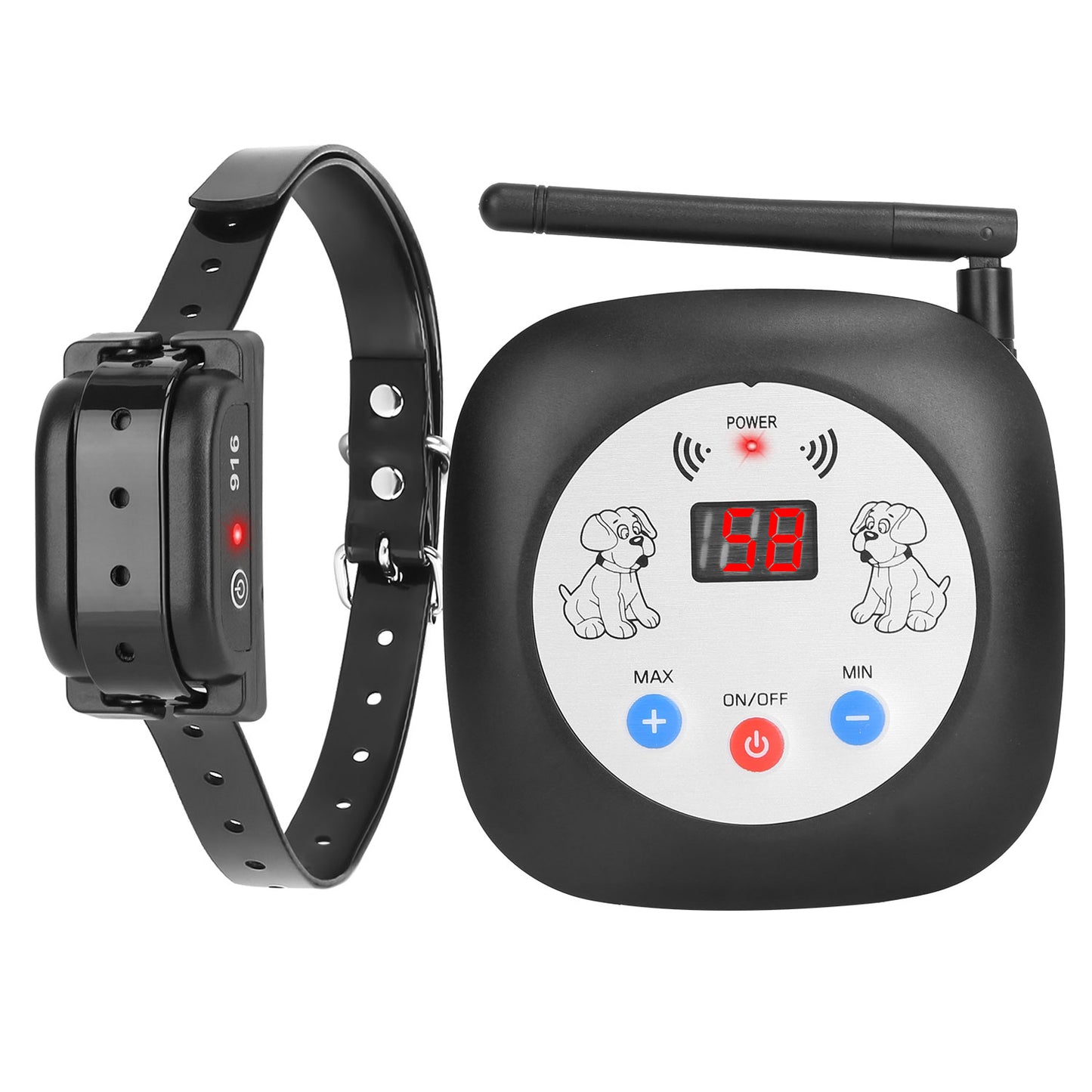 1Set 328FT Electric Wireless Dog Fence System With GPS Location Monitor Collar Receiver Rechargeable Beep Vibration Fence System For Small Medium Large Dogs