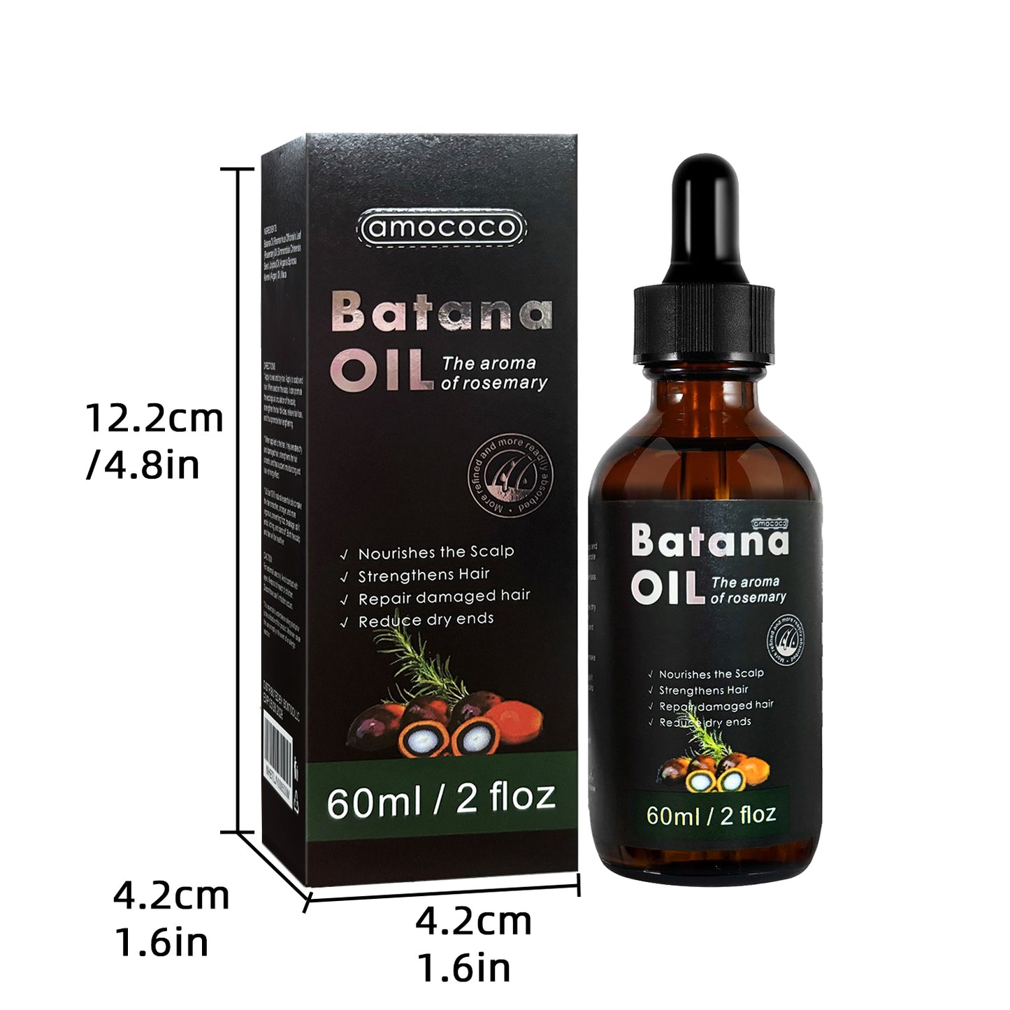 Only Supports Self Pickup With Waybill Amococo Batana Oil With Rosemary Cold Pressed Natural Hair Growth Oil, Nourishes Scalp, Repairs Damaged Hair, Reduces Split Ends, Boosts Hair Thickness &