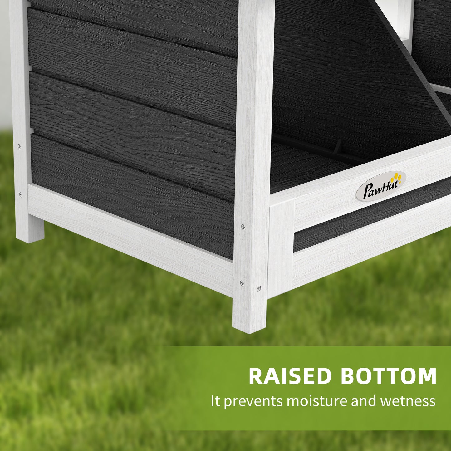 PawHut Wood Chicken Nesting Box, 3 Hole Chicken Boxes For Laying Eggs, Chicken Coop Nesting Box With Asphalt Roof For Indoor Or Outdoor, Fits Up To 3 Hens, Gray