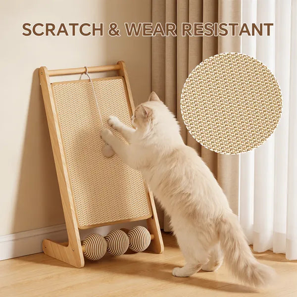 L-shaped Sisal Cat Scratching Board - With Hanging Ball - Scratching, Tapping, And Pouncing, One Base Meets The Three Major Instincts Of Cats