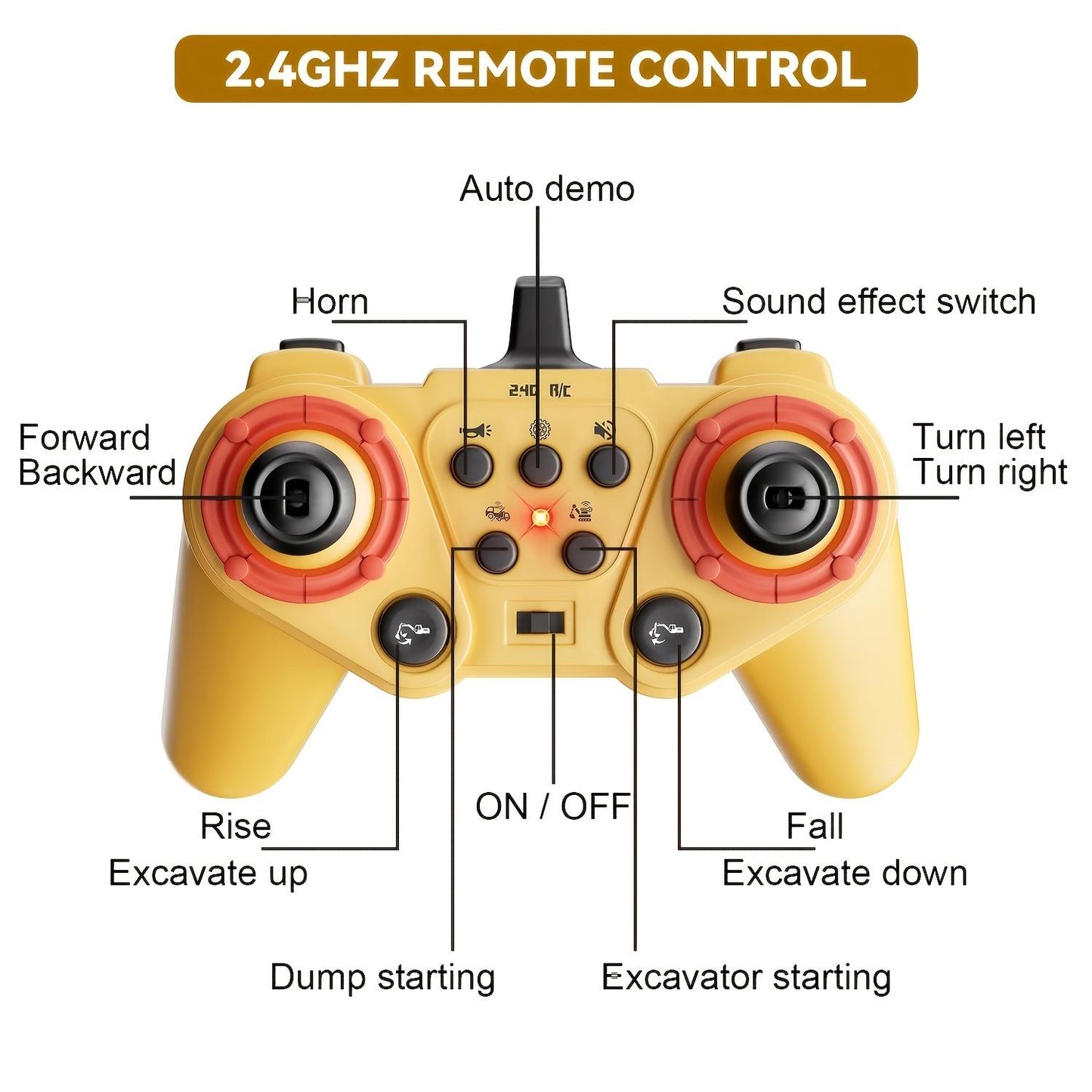 Remote Control Excavator Construction Vehicle Set  Educational Construction Toy For Children