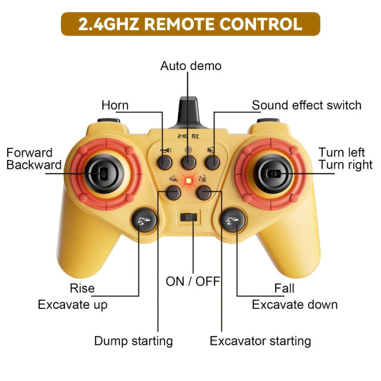 Remote Control Excavator Construction Vehicle Set  Educational Construction Toy For Children
