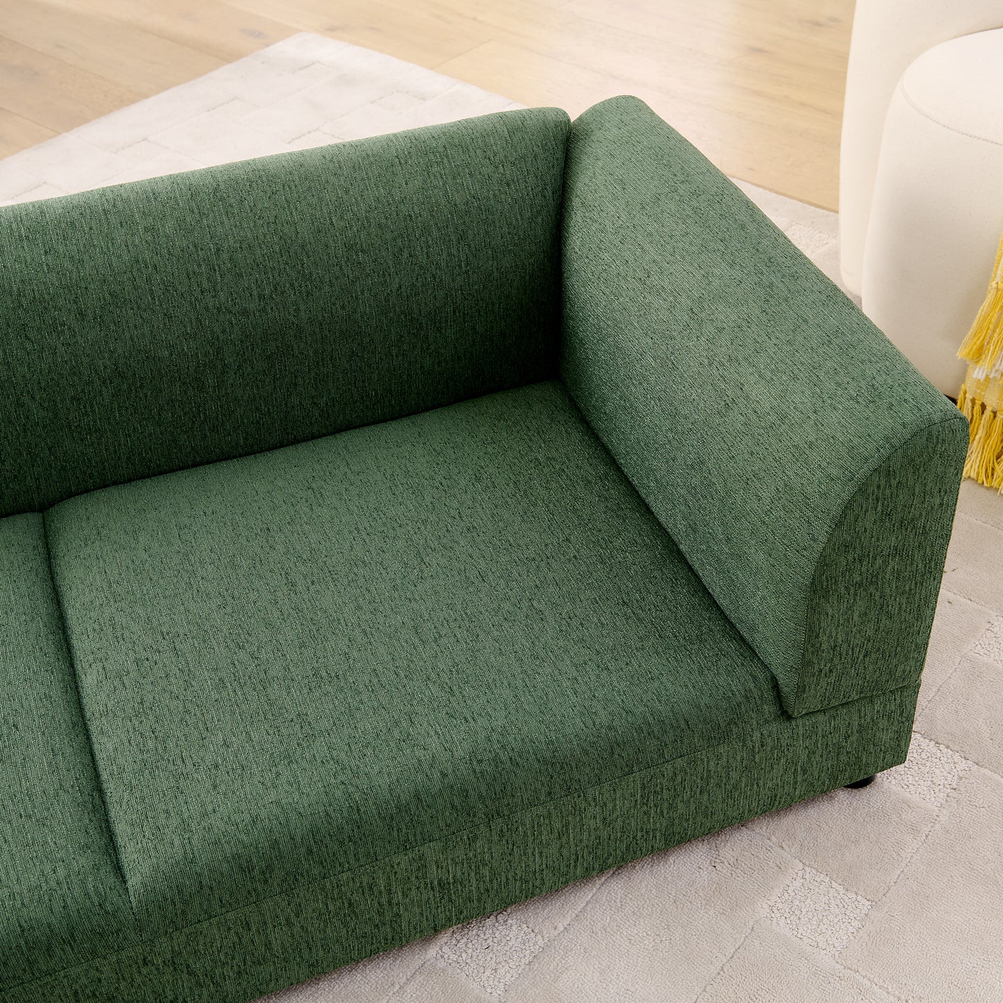 Comfortable Oversized Pet Sofa For Medium-Large Dogs  Modern Rectangular Design With Backrest, Armrests  Soft Cushion -OLIVE GREEN  56.5x26x17