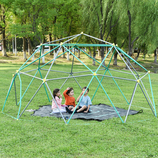 12ft Geometric Dome Climber Play Center, Kids Climbing Dome Tower, Rust & UV Resistant Steel Supporting