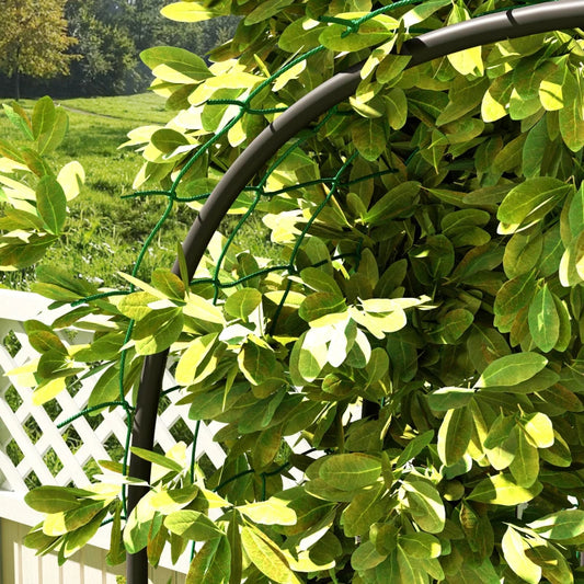 Garden Arch Trellis, 8 FT Tall Metal Plant Trellis Support With Climbing Net, Cucumber Trellis For Climbing Plants