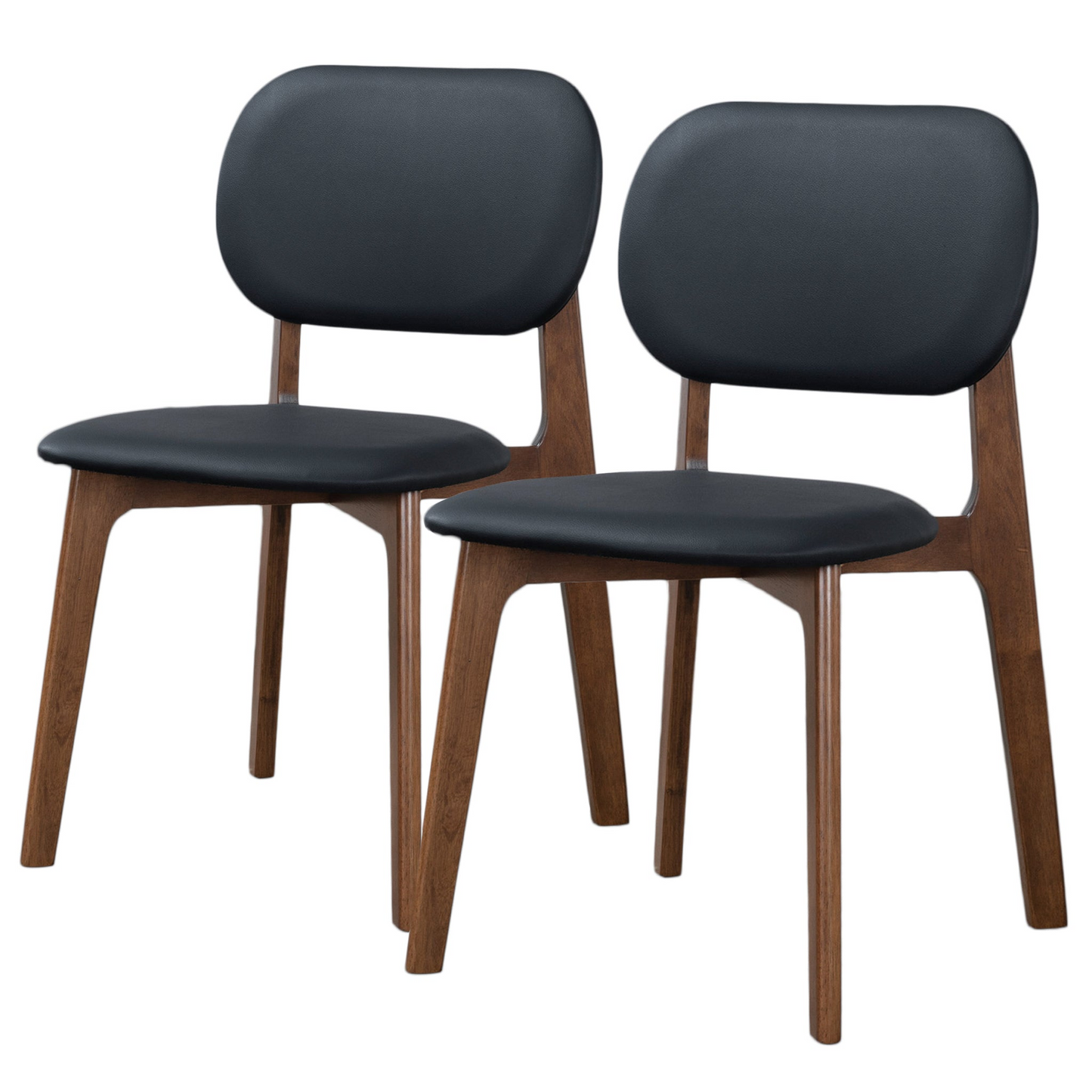 Kelsey  Black Leather Dining Chair  Set Of 2  18.1 W X 21.1 D X 31.7 H