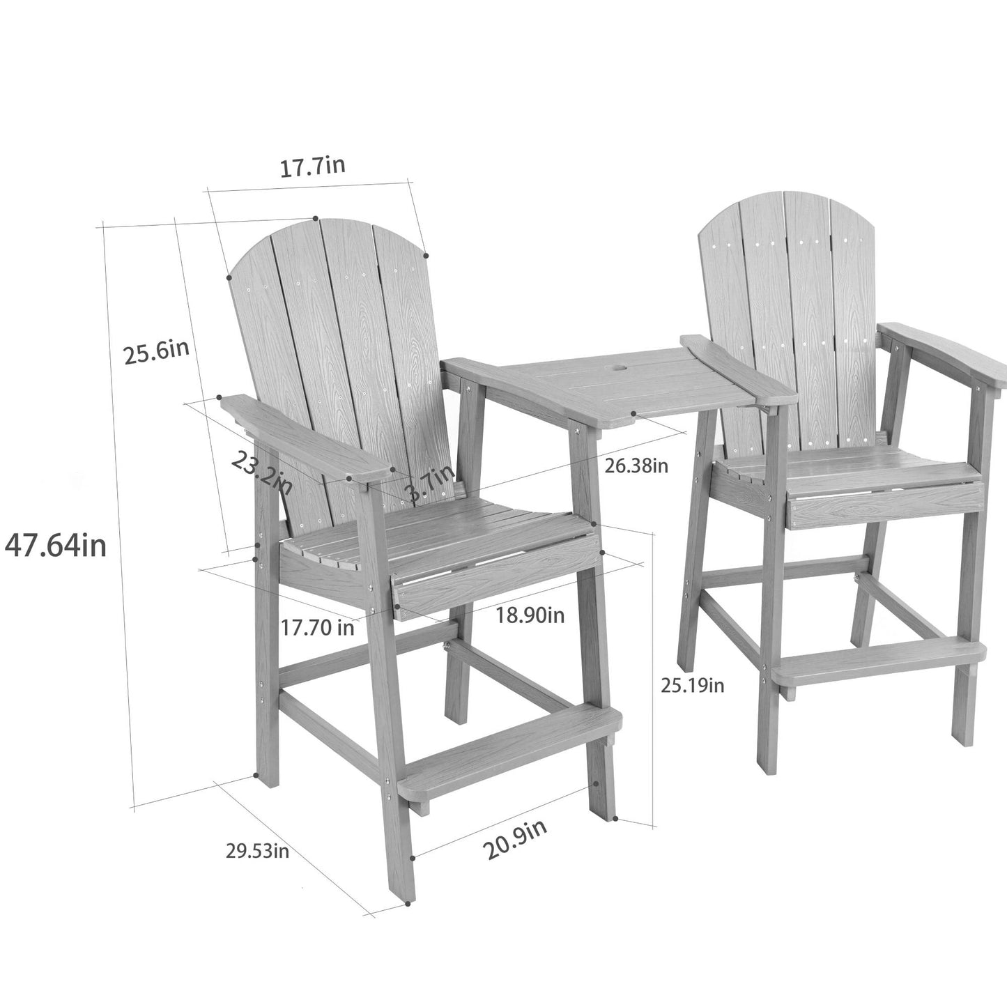 Outdoor Bar Chair Set Perfect For Patio Happy Hour Togethers & Casual Evening Hangouts,HIPS Material