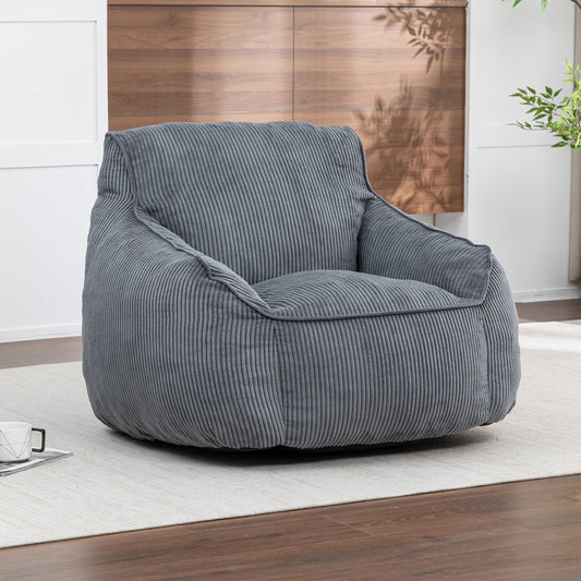 Giant Bean Bag Chair Sofa For Adults Teens, Comfy Corduroy Large Bean Bag Chairs With Armrests For Bedroom Living Room, A Dult BeanBag Lazy Sofa Couch Chairs With Filler Included