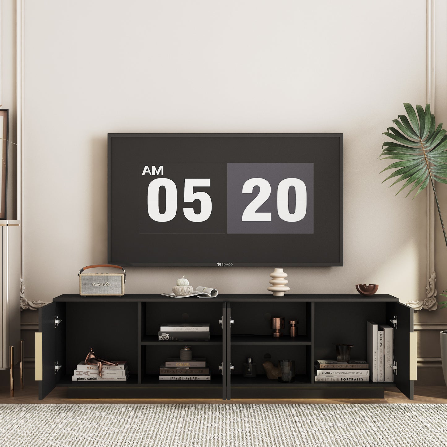 TV Stand  With 16 Color LEDs,68  Modern TV Stand,  TV Cabinet Entertainment Center For 55 60 65 Inch TV