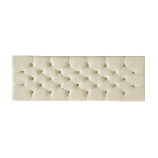 Button - Tufted And Diamond - Stitched Storage Ottoman, Beige