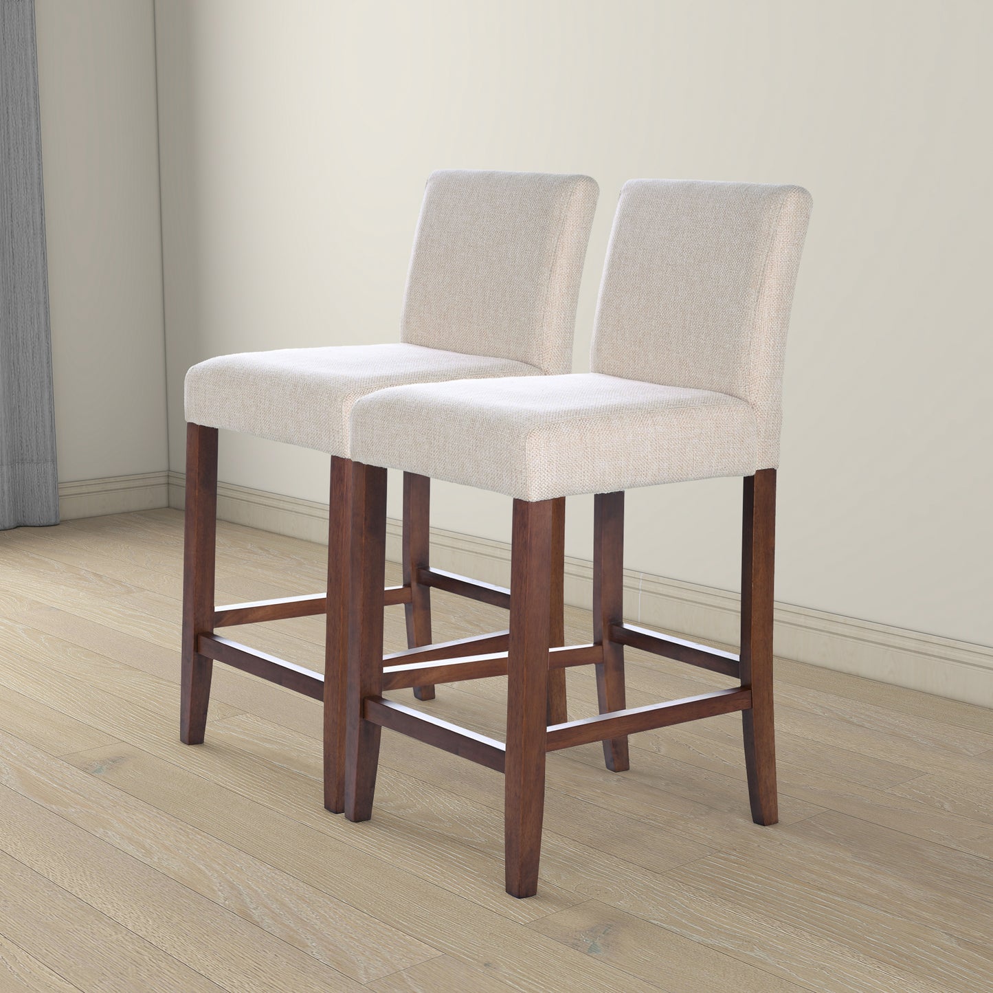 Dorian Beige Fabric Counter Chair   Set Of 2