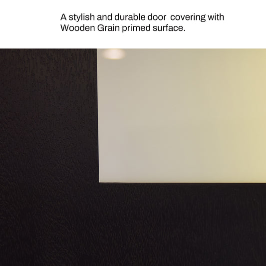 36 X 80 Fiberglass Entry Door With Brickmould, Frosted Glass, Black Finishe Knock-Down Fiberglass Door - Contemporary Style For Home's Front Entrance, Left Hand Inswing With 4-9-16 White Vinyl Frame