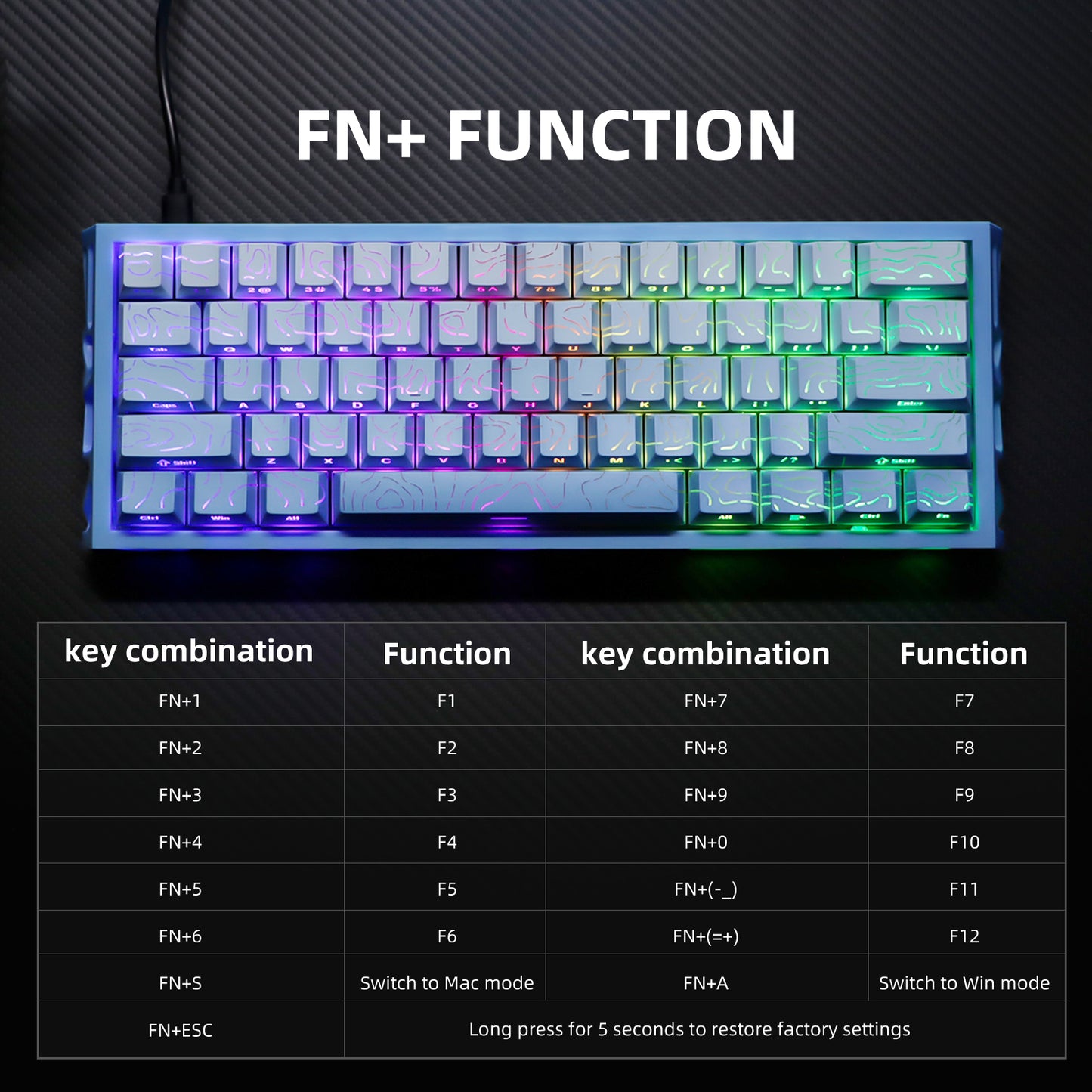 NJ61 Hollow Single-Mode Mechanical Keyboard