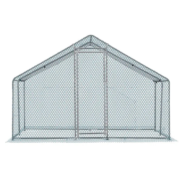 10 X 10 Ft Large Metal Chicken Coop, Walk-in Poultry Cage Chicken Hen Run House With Waterproof Cover, Rabbits Cats Dogs Farm Pen For Outdoor Back-yard Farm Garden