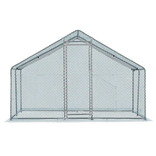 10 X 10 Ft Large Metal Chicken Coop, Walk-in Poultry Cage Chicken Hen Run House With Waterproof Cover, Rabbits Cats Dogs Farm Pen For Outdoor Back-yard Farm Garden