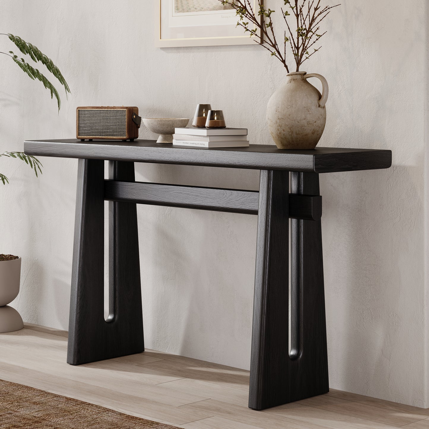 Mirod Elegant Console Table With Geometric Silhouette Perfect Architectural Touch For Living Room, Entryway, Hallway