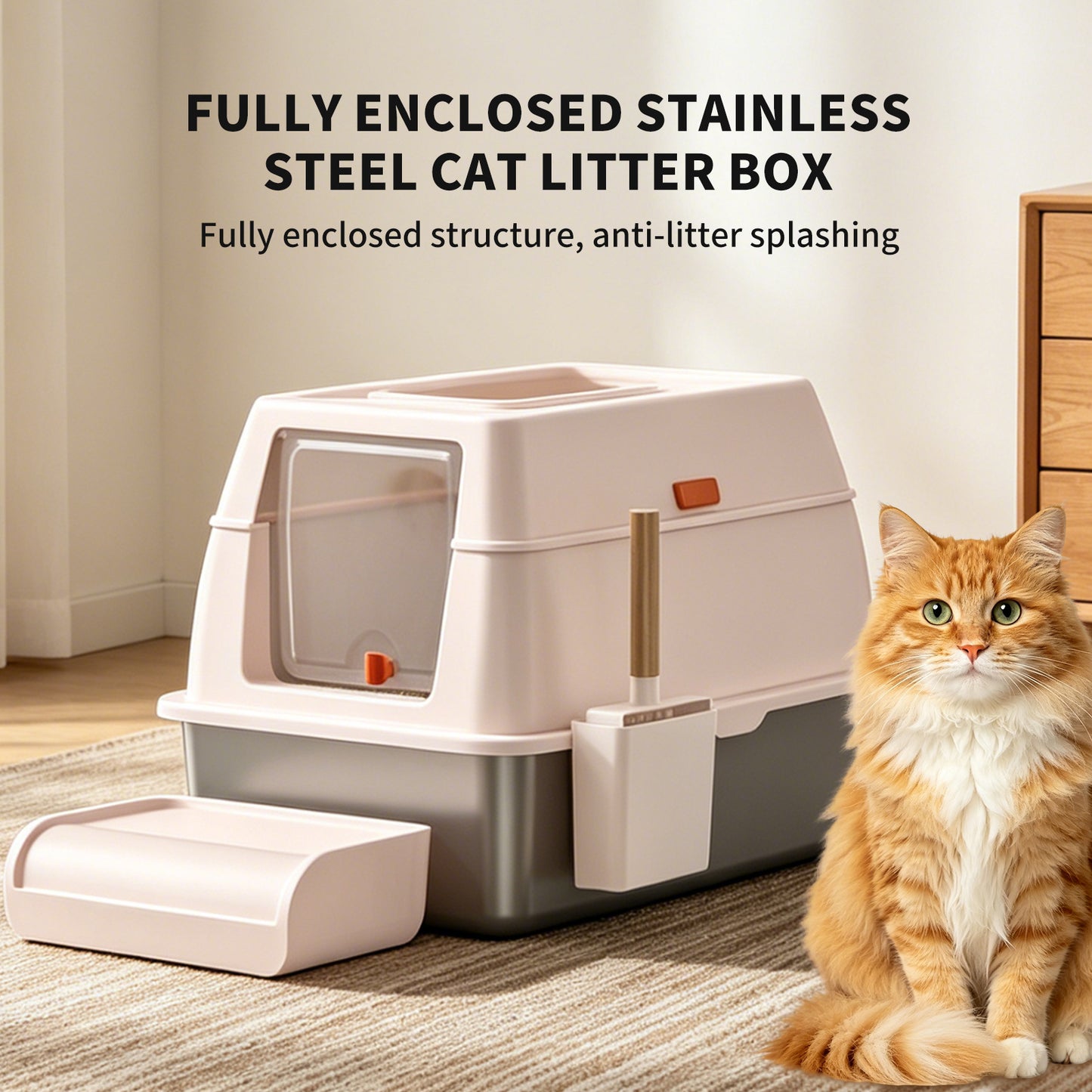 Only Self Pickup---Stainless Steel Cat Litter Box - MSP001