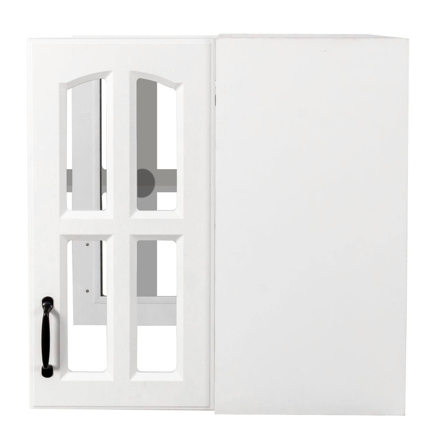 Wall Cabinet, Glass Door Display Wall Mounted Cabinet, Floating Cabinet With Inadjustable Shelves For Kitchen,Bathroom,Living Room