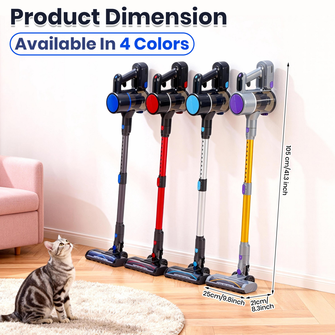 Cordless Vacuum Cleaner, Lightweight Stick Vacuum Household Anti-tangling And LED Light, Powerful Rechargeable Wireless Vacuum Cleaner