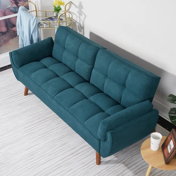 75' Flared Arm Convertible Sleeper Sofa-Green