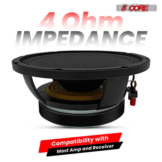 10' Subwoofer Speaker 300W RMS Full Range Car Audio Sub Woofer 4 Ohm Bass Replacement Driver