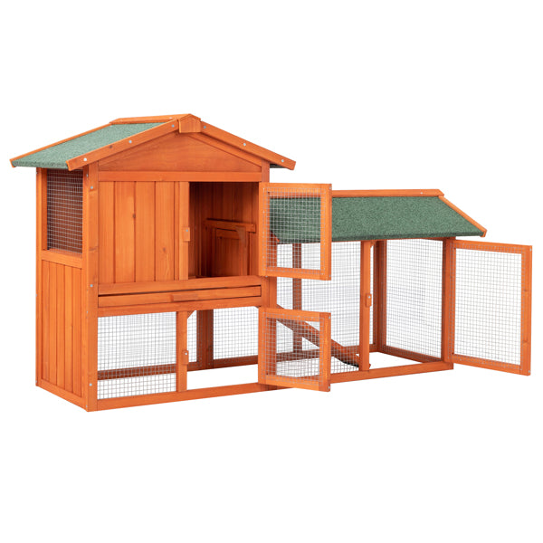 61inch Wooden Chicken Coop Hen House Rabbit Wood Hutch Poultry Cage Habitat