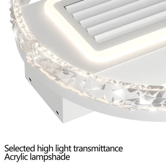 20 LED Bladeless Ceiling Fan Light With Remote Control  Modern Flush Mount Ceiling Lamp With Air Circulation And Adjustable Brightness For Living Room, Dining Room, Or Bedroom