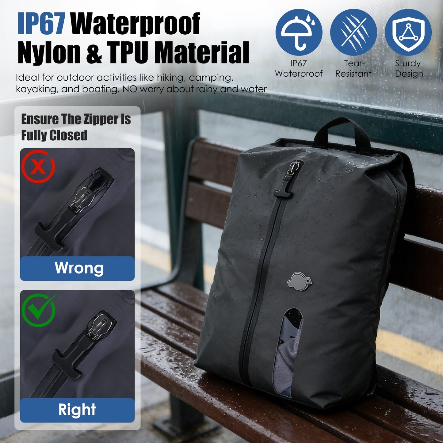 2Pcs 17L Vacuum Bags With Pump Clear Window Handle IP67 Waterproof TPU Vacuum Packing Cubes Travel Vacuum Seal Bags Packing Organizers For Clothing Luggage Backpack Suitcase