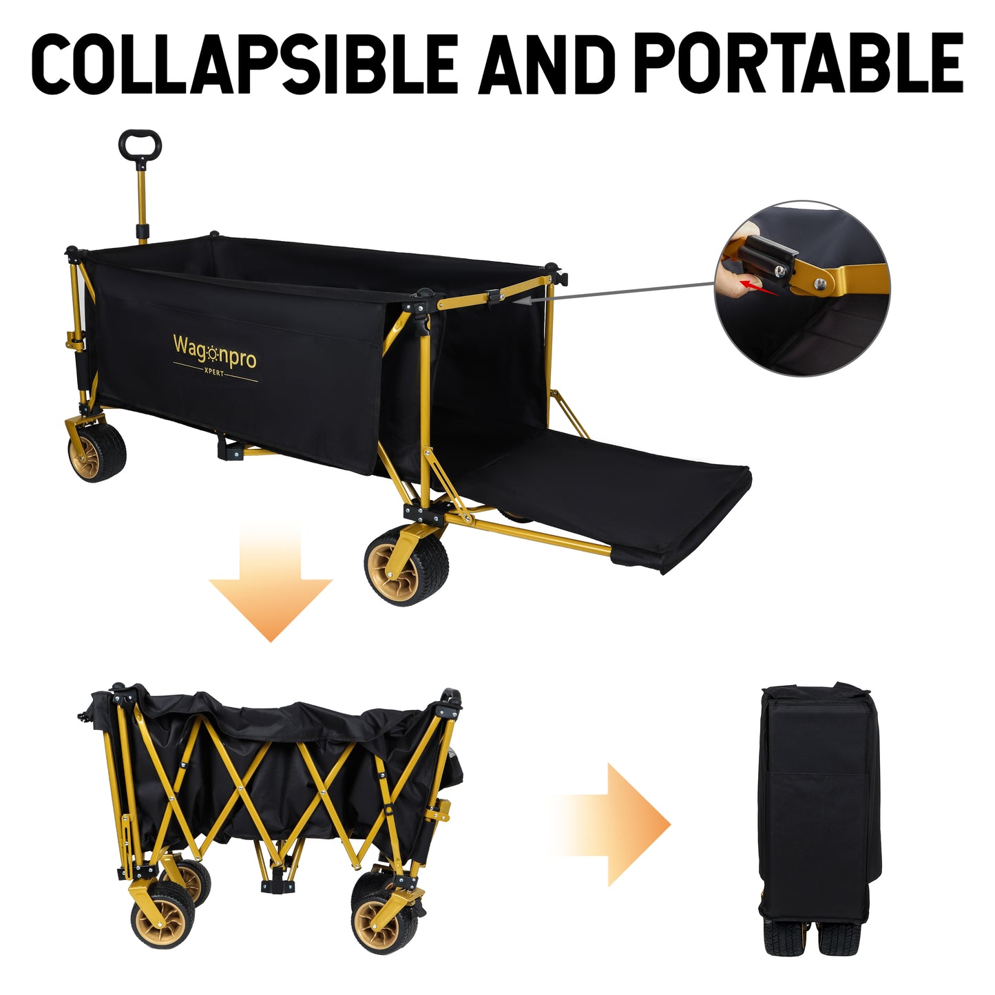 67- 1 2in Extra Long Large Heavy Duty Utility Beach Wagons With Opened Tailgate And All- Terrain Wheels  480lbs Capacity  Patented Ultra- Stable Frame   No Assembly Needed  Black